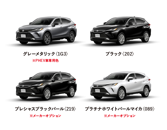 ハリアー カラーバリエーション一覧