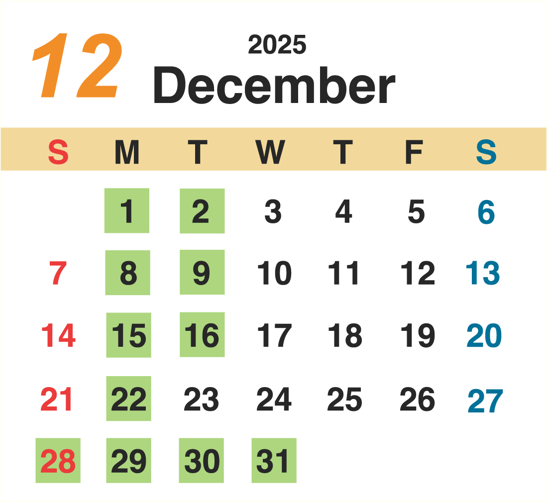 12月営業カレンダー
